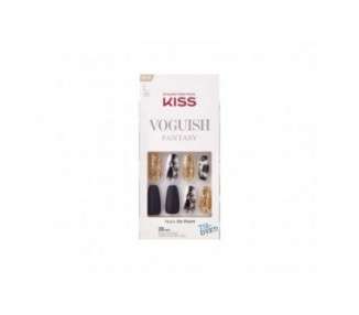 KISS Voguish Fantasy Chillout Long Length Gel Nail Kit with Adhesive Tabs, Glue, Manicure Stick, and Mini File - 28 Nails