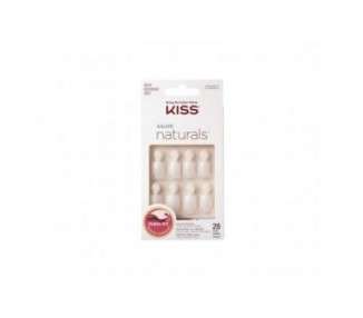 Kiss Salon Naturals Double Take Artificial Nails with Glue 28 Nails White - 32g