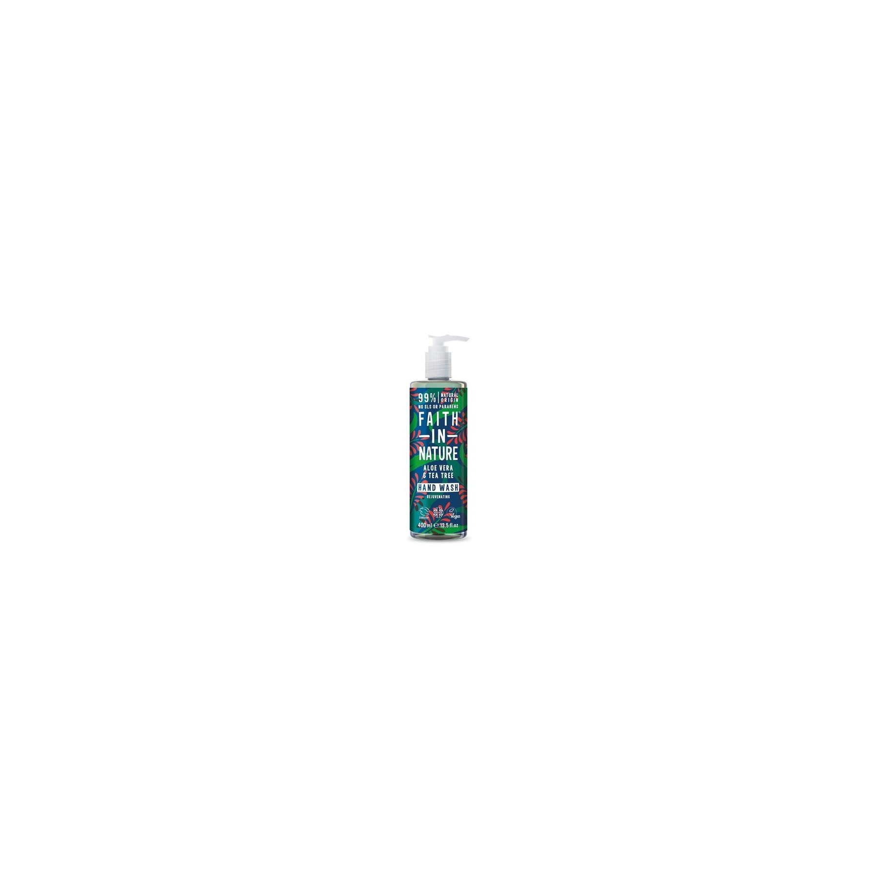 Faith In Nature Aloe Vera and Tea Tree Hand Wash Nourishing Vegan and Cruelty Free 400ml