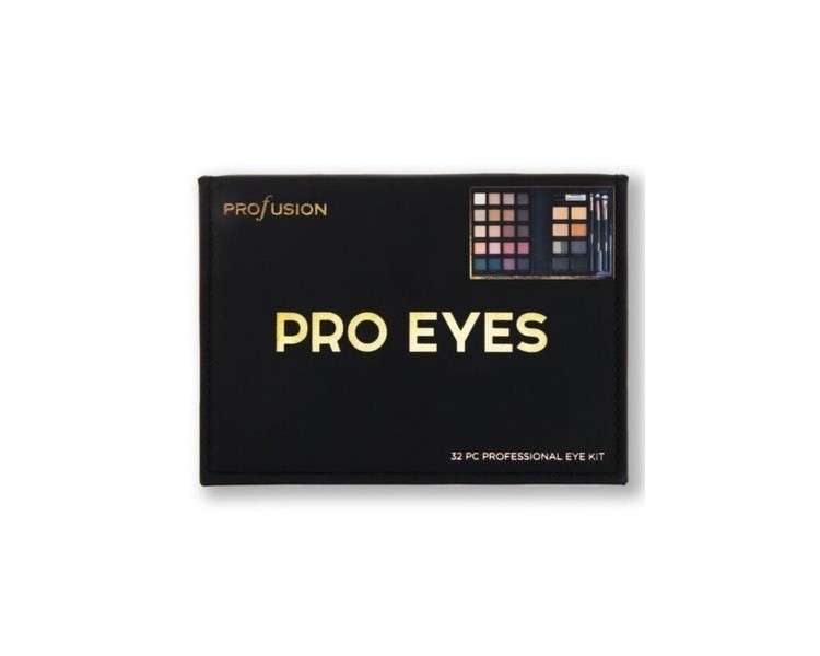 PROFUSION Pro Eyes 32 pc Professional Eye Kit - Eyeshadow, Brow Powder, Brushes