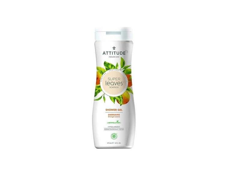 ATTITUDE Super Leaves Shower Gel 473ml Nourishing Shower Shampoo Biodegradable Shower Gel Natural Shower Gel with Orange Leaves Vegan Natural Cosmetics