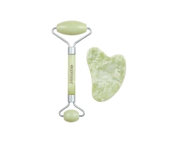 EcoTools Jade Roller and Gua Sha Facial Set 100% Jade Skincare Essential