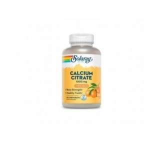 Solaray Calcium Citrate 1000mg Natural Orange Flavor Chelated Calcium Supplement 60 Chewables