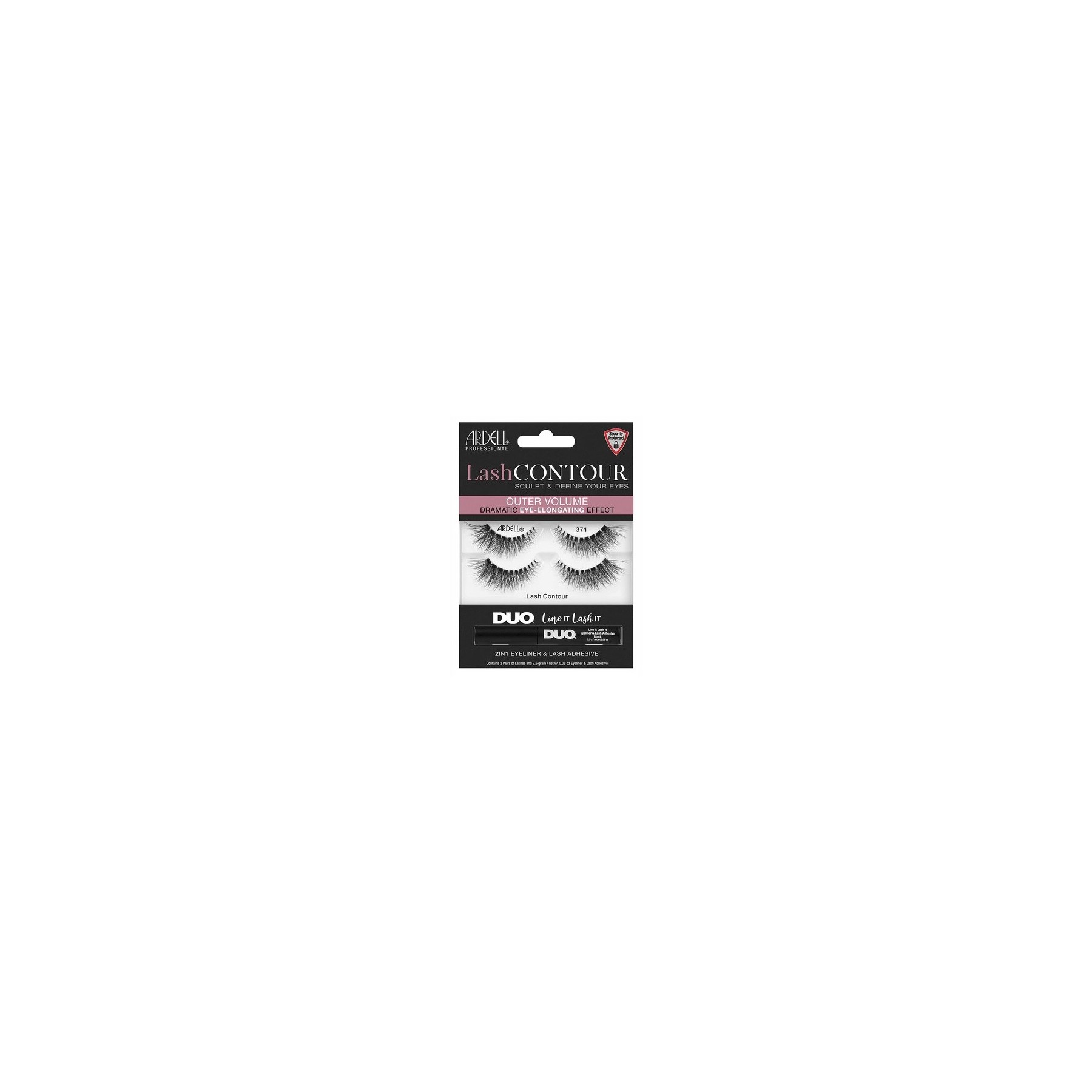 ARDELL Lash Contour Style 371 with DUO Line It Lash It Black Eyelash Glue - Pack of 2