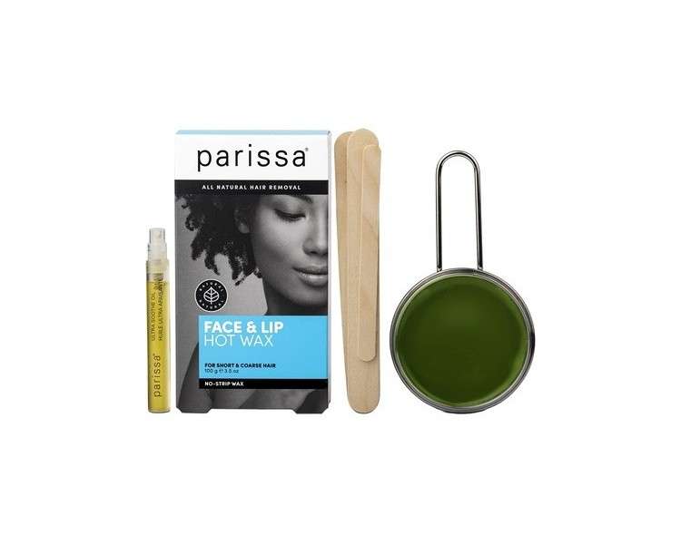 Parissa No-Strip Face & Lip Hot Wax Kit for Short & Coarse Hair Removal At-Home Waxing