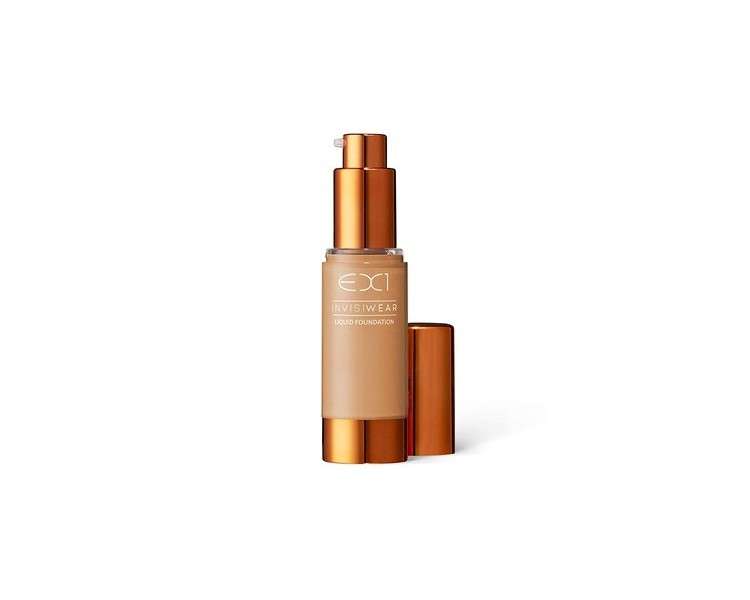 EX1 Cosmetics Invisiwear Liquid Full Coverage Foundation Makeup Shade 8.0 - Vegan, Oil and Fragrance Free, Dermatologically and Clinically Tested