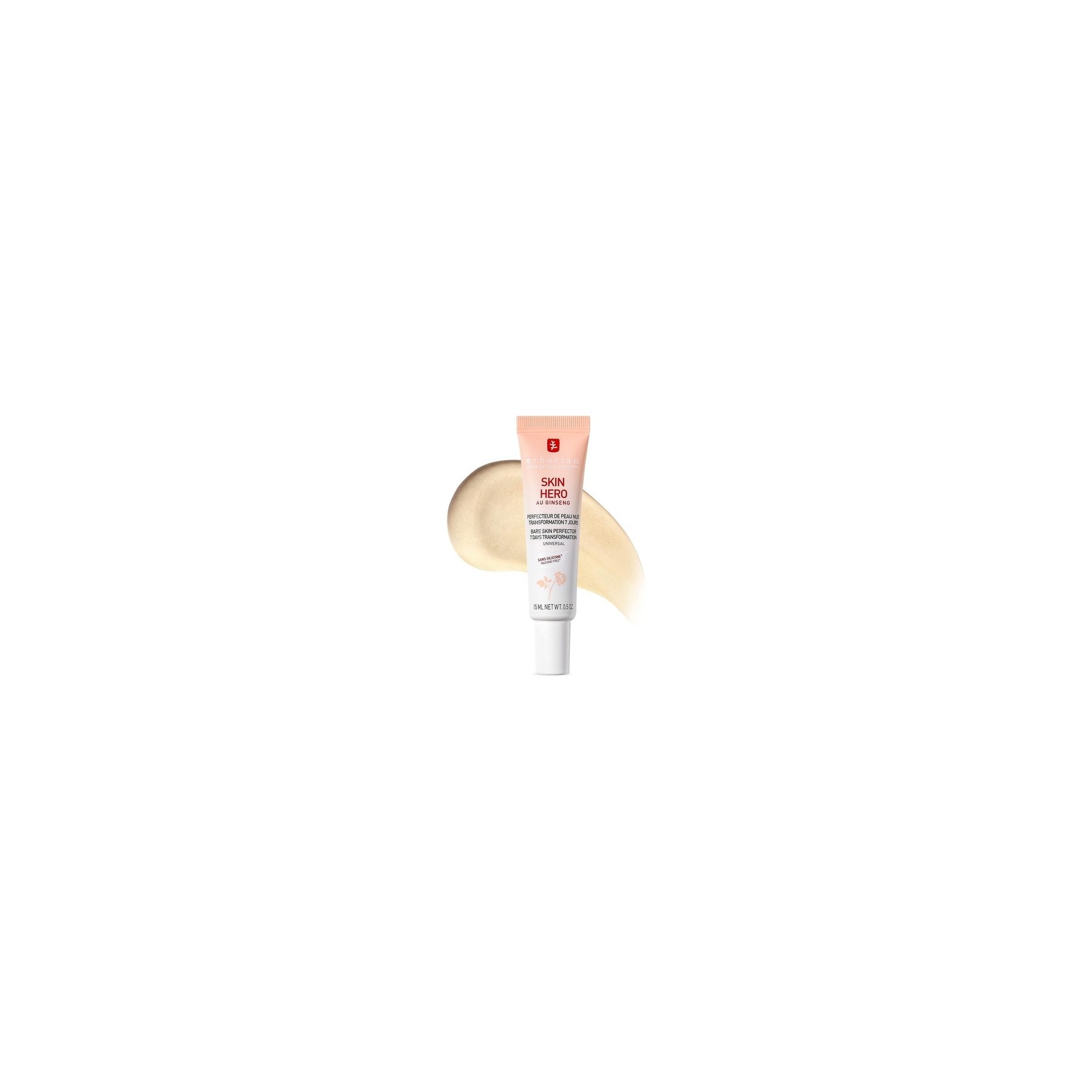 Erborian Skin Hero with White Ginseng 7 Day Nude Skin Perfecting Untinted Face Care with Hyaluronic Acid 15ml