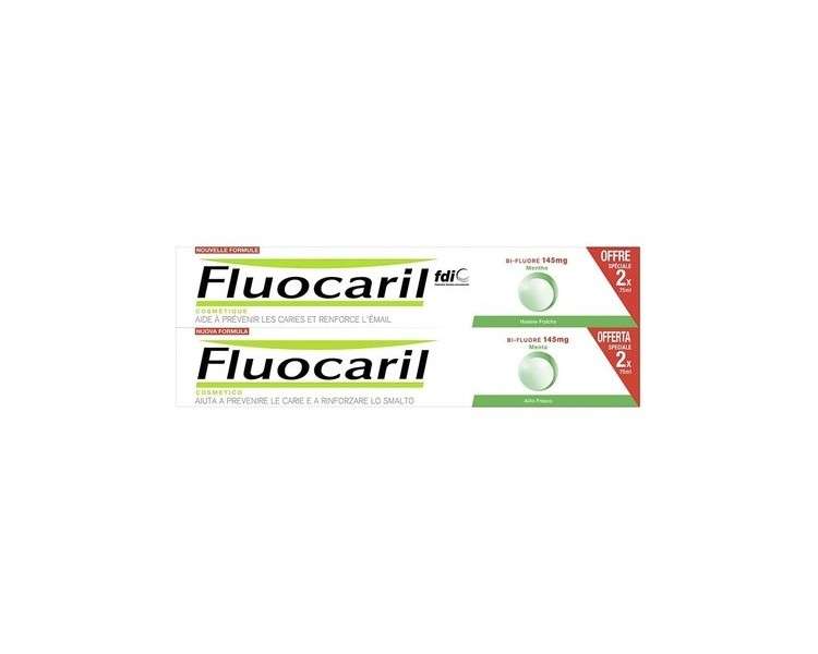 FLUOCARIL Bi-145 Mint Toothpaste 2X75ml - Pack of 2
