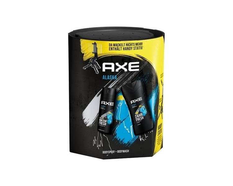AXE Alaska Gift Set for Men Body Spray + Body Wash + Phone Stand