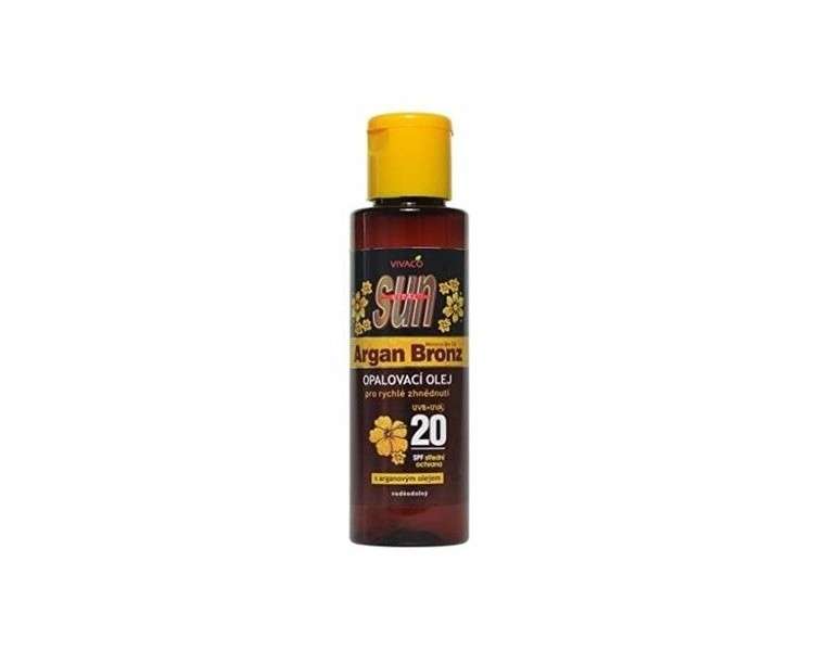 Sun Argan Bronz Suntan Oil SPF 6 Body Tanning Product 100ml