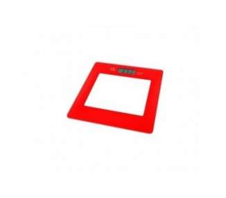 Jata 290R 290cm Electronic Bathroom Scale Made of Glass with LCD Display Stainless Steel Red