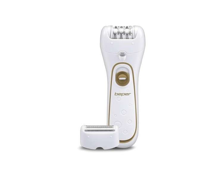 BEPER 2in1 Epilator Wired or Rechargeable with Two Heads and Two Speeds - Includes Razor and Silk-épil, Light, Case, and Brush