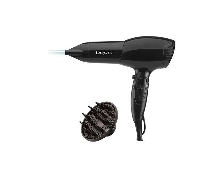 Beper 40.979/BK Hair Dryer with Non-Slip Rubber Grip 2000 Watts