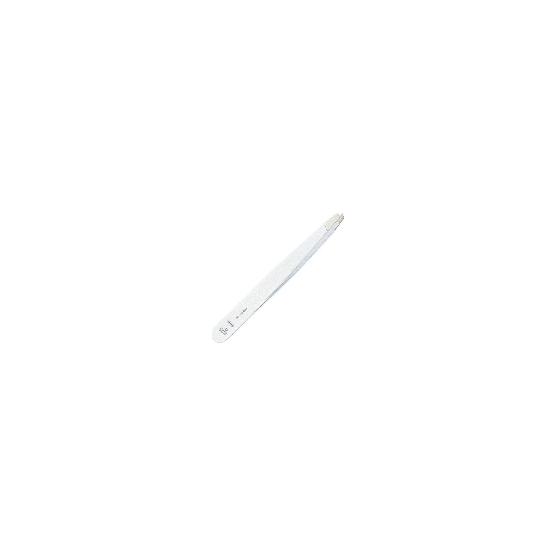 Optima 3.5 inch White Finish Stainless Steel Slant Tip Tweezers
