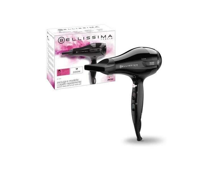 Bellissima S9 2200 Hair Dryer and Styler with Precision 2200W 8 Airflow Temperature Combinations Precision Fall Cold Air