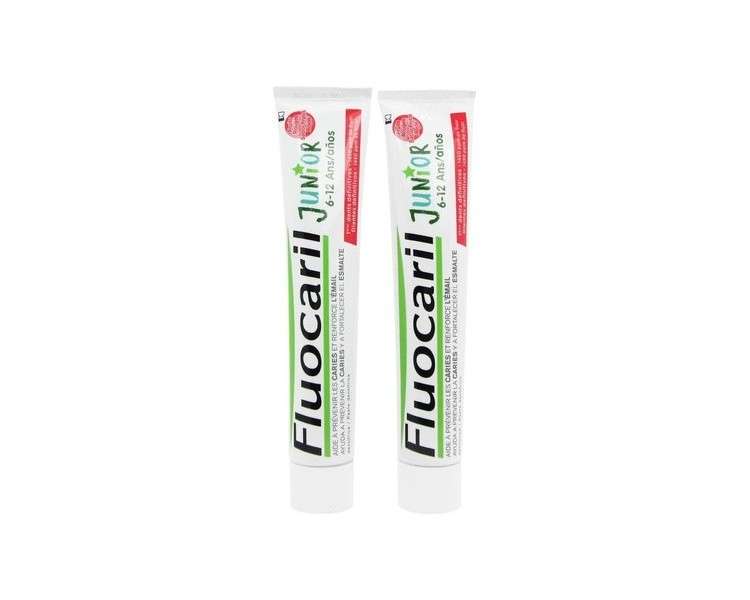 Fluocaril Junior Toothpaste 6-12 Years-Old 75ml Red Berries Fruit - Pack of 2