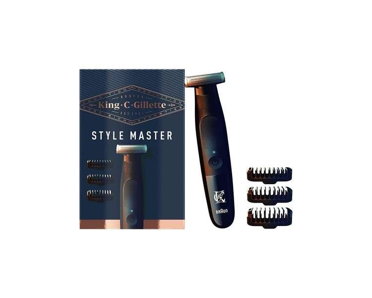King C. Gillette Style Master Beard Trimmer for Men with 1 Interchangeable 4D Blade and 3 Interchangeable Comb Attachments