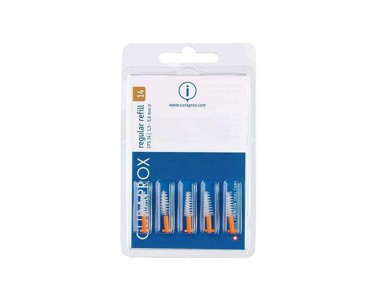 Curaprox CPS 14 Regular Orange Interdental Brush 1.4mm - Pack of 5