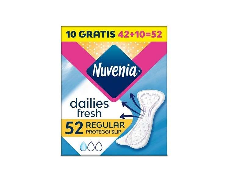 Nuvenia Anatomical Pantyliner CurveFit Always in Place Moves with You 42+10 Pack