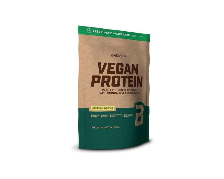 BioTechUSA Vegan Protein Shake with Rice and Pea Base Superfoods and Amino Acids 500g Banana