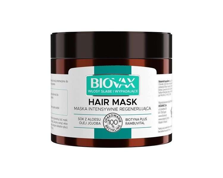 L'biotica Biovax Mask for Weak Hair with Tendency to Fall Out 250ml