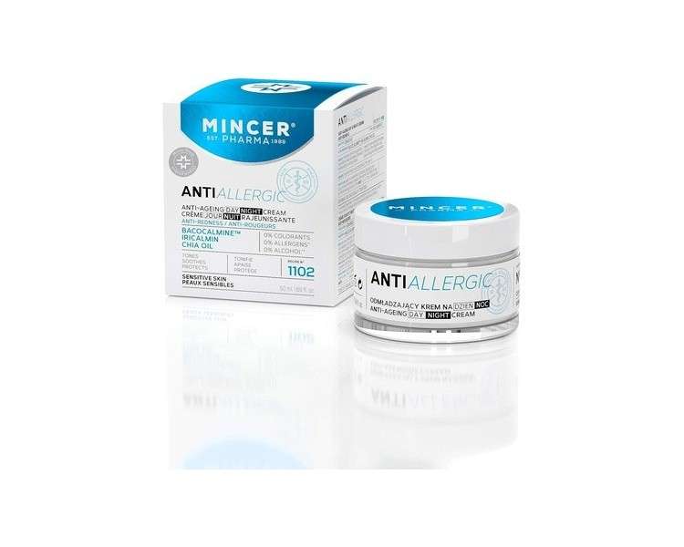 Mincer Pharma Anti-Allergic Anti-Redness Anti-Aging Face Cream for Sensitive Skin with Bacocalmine, Iricalmin and Chia Oil 50ml