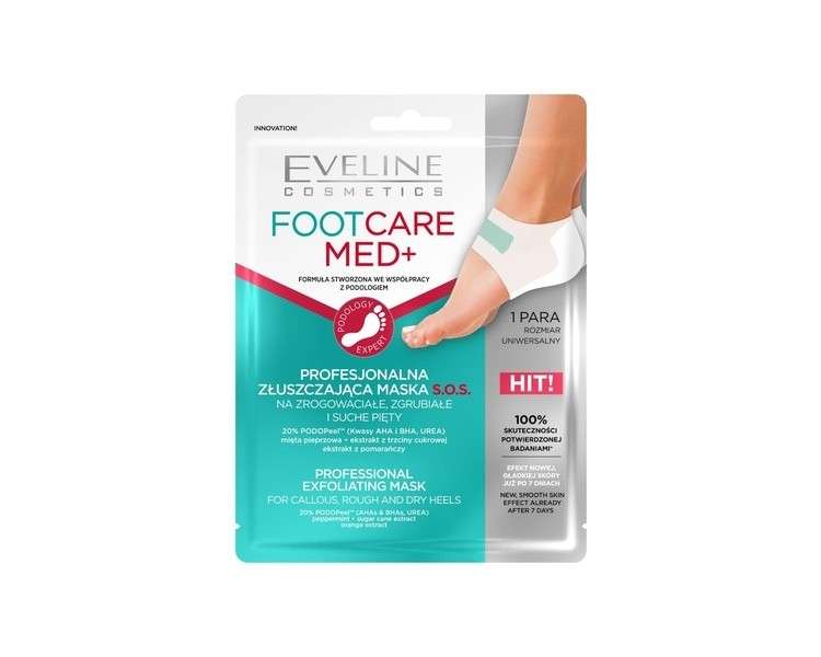Eveline Cosmetics Foot Care Med+ Professional Exfoliating Heel Mask
