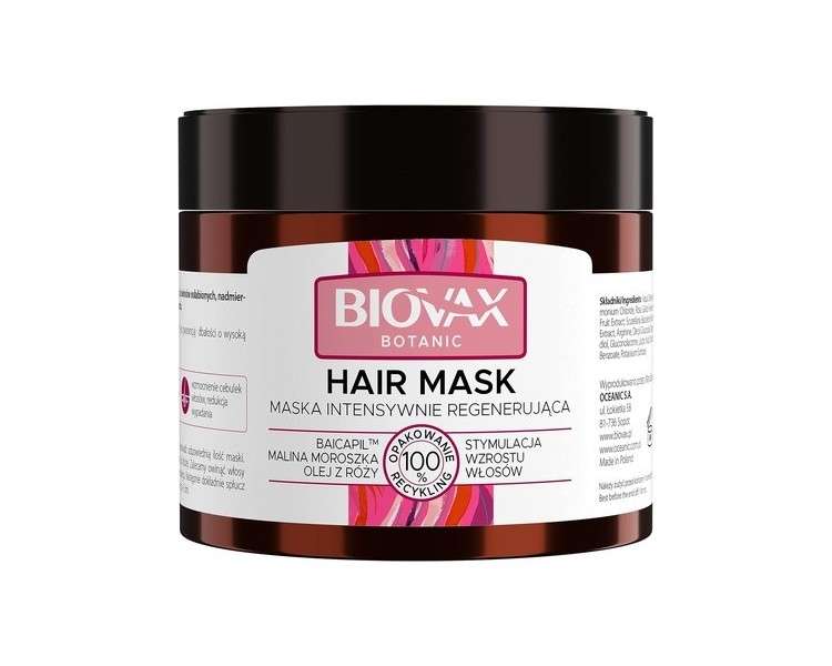 L'Biotica Natural Biovax Botanic Intensive Regenerating Hair Mask 250ml