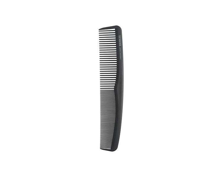 T4B Lussoni Cutting Comb Shatterproof Carbon Hair Cutting Comb for All Hair Types with Antistatic and Negative Ions Coarse and Fine Teeth