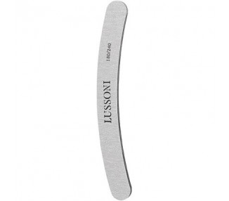 T4B Lussoni Zebra Banana Files Curved Nail File 180/240 Grit for Artificial and Natural Nails - Pack of 25