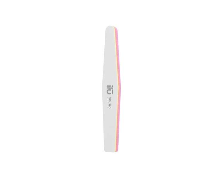 T4B ILU 2in1 Double-Sided White Nail File and Polisher for Manicure and Pedicure Trapezoid Shape 180/100 Grit