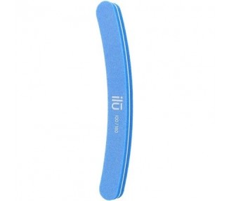 T4B ILU Double-Sided Blue Nail File for Manicure and Pedicure Curved Shape 100/180 Grit