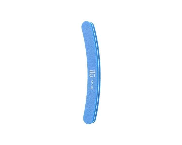 T4B ILU Double-Sided Blue Nail File for Manicure and Pedicure Curved Shape 100/180 Grit