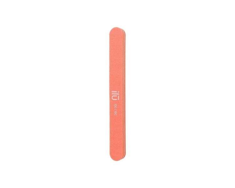T4B ILU Double-Sided Pink Nail File for Manicure and Pedicure Straight Shape 100/180 Grit
