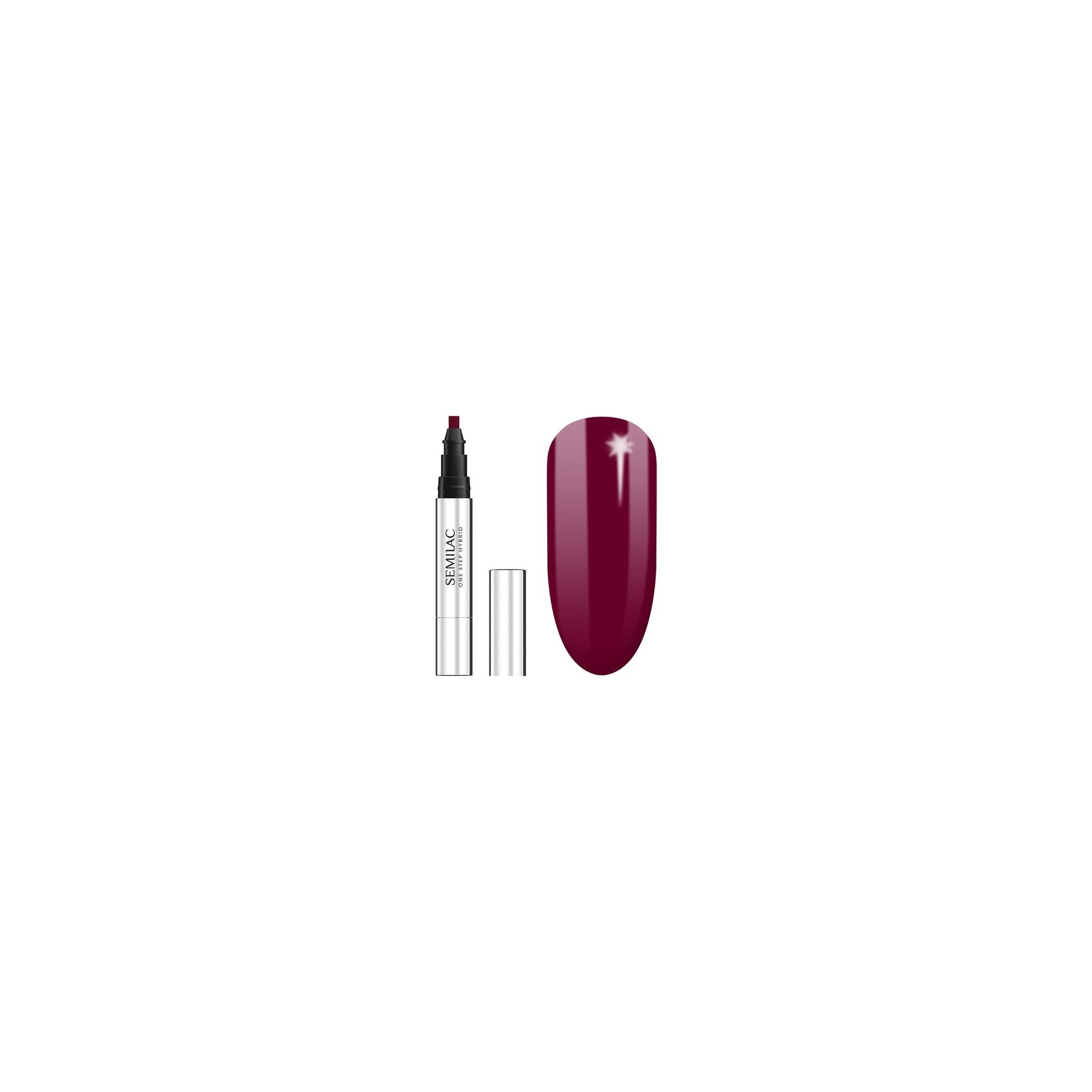 Semilac One Step UV Nail Polish 3in1 Burgundy Color S580 Crimson 3ml
