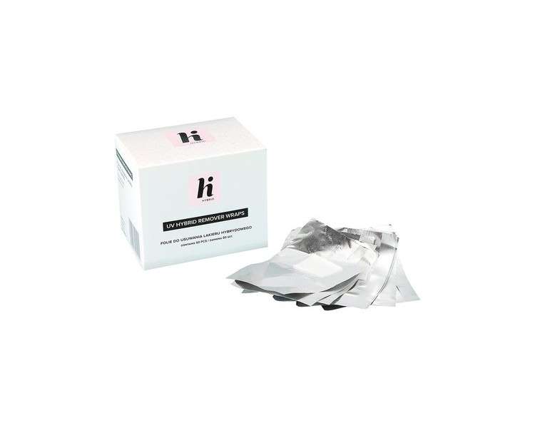 Hi-Hybrid Foil Nail Polish Remover Wraps with Dust-Free Acetone Cotton Pads - Pack of 50