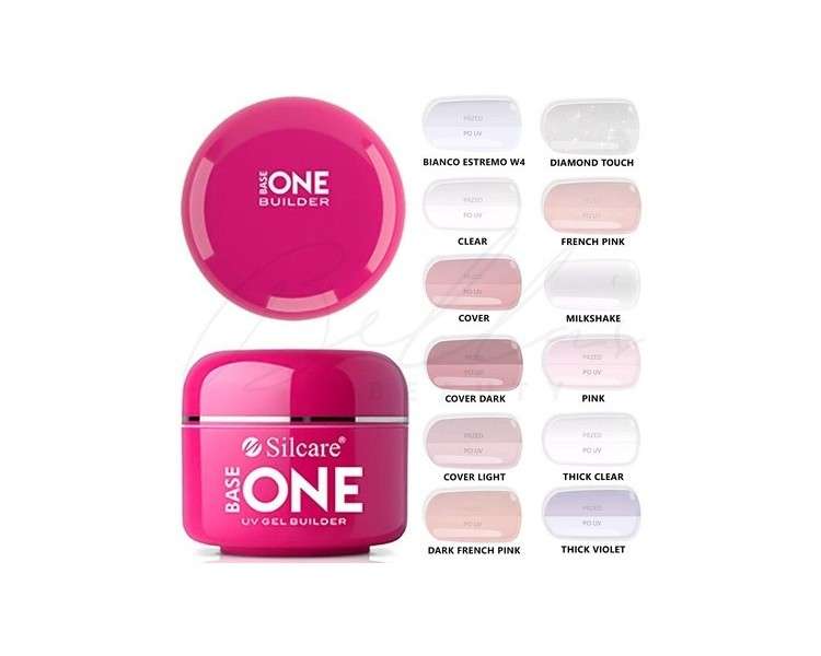 SILCARE Base One Clear Cover Diamond Touch Thick French Pink UV Gel Nail Builder