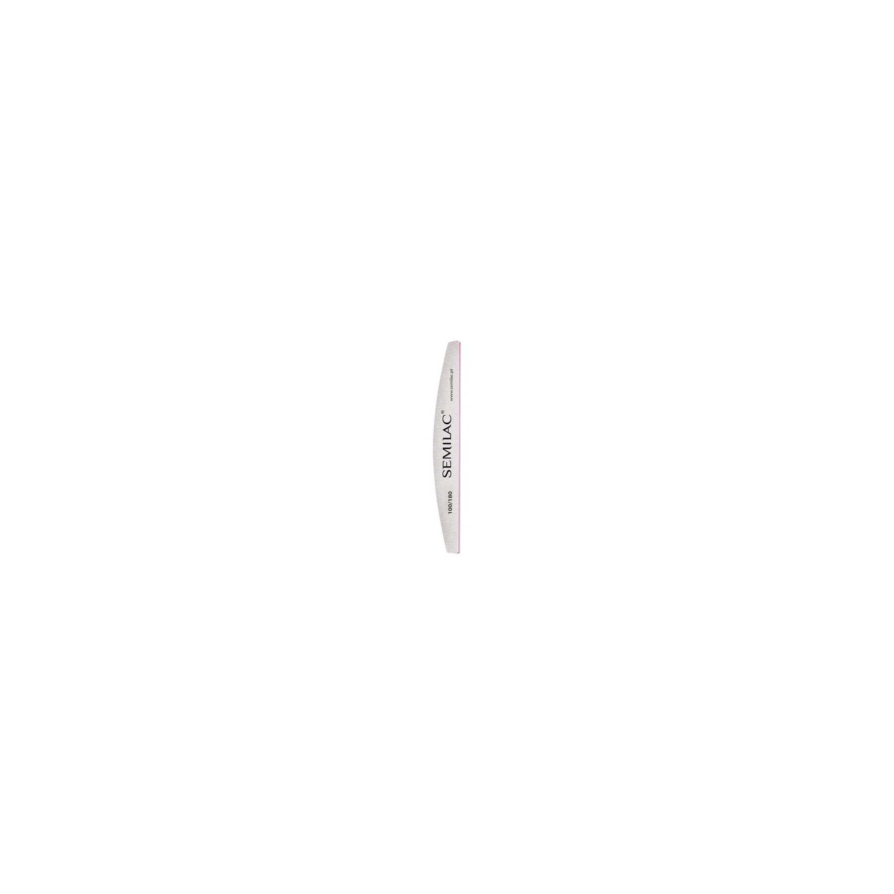 Semilac Half Moon Nail File 100/180 for Manicure and Pedicure - Smooths Natural and Acrylic Nails