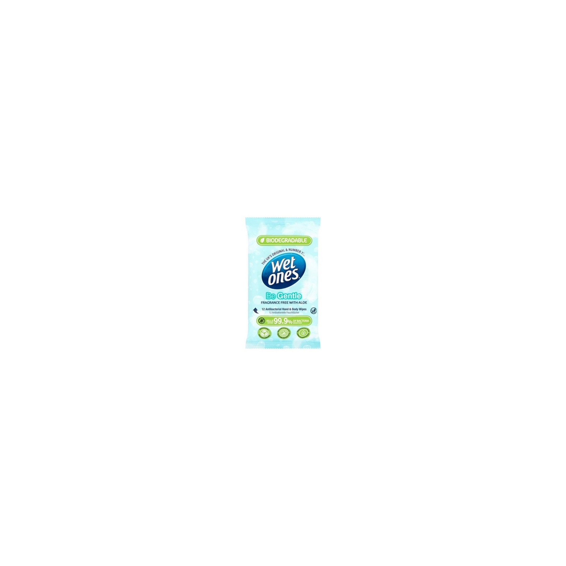 Wet Ones Be Gentle Antibacterial Hand & Body Wipes 12 Wipes