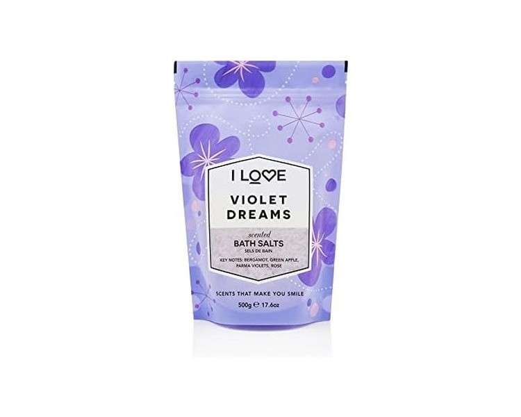 I Love Violet Dreams Scented Bath Salts with ACB Bio-Water Bamboo 500g