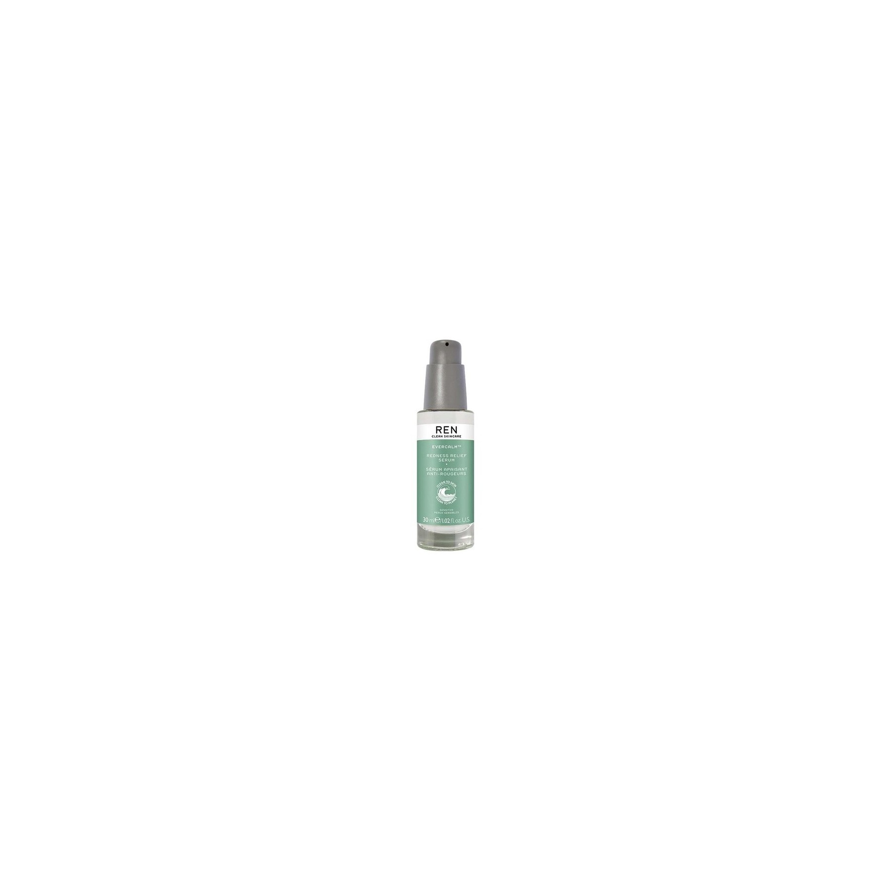 REN Clean Skincare Evercalm Redness Relief Serum Fast-Acting to Reduce and Relieve Redness Calm Sensitive Skin 30ml