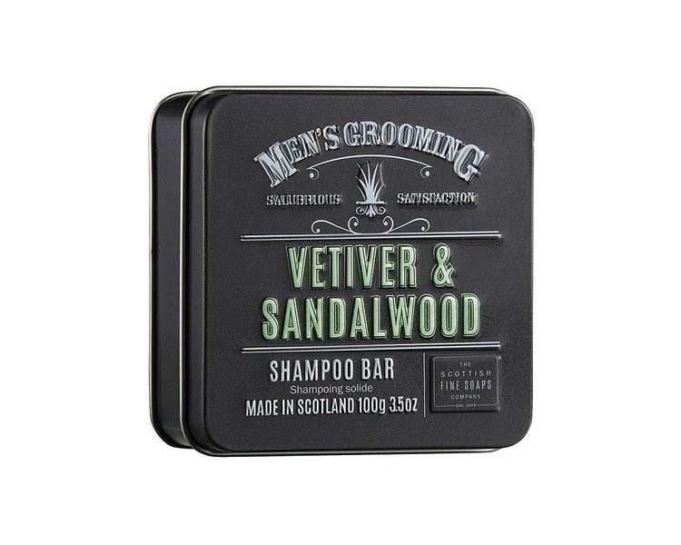 Scottish Fine Soaps Vetiver & Sandalwood Shampoo Bar for Men 100g