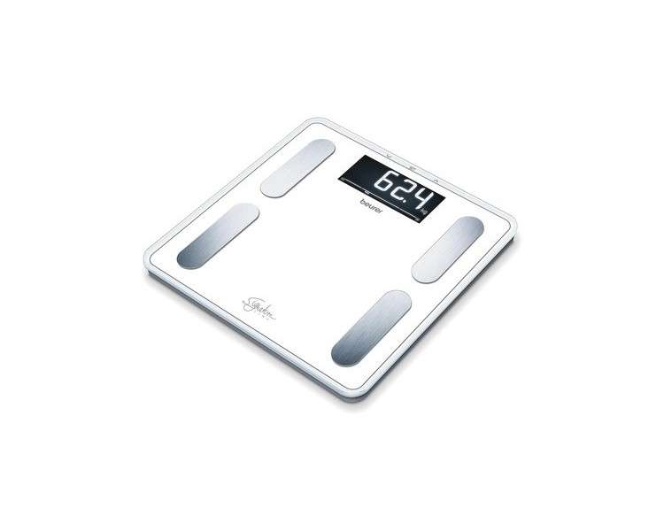 Beurer BF 400 White Signature Line Diagnostic Scale with Precise Body Analysis - 200kg Capacity - Extra Large Inverse LCD Display - Up to 10 Users