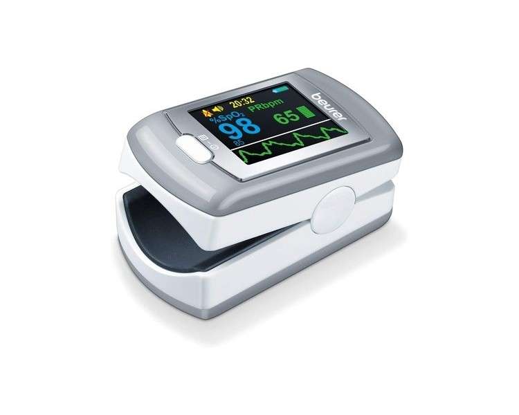 Beurer PO 80 Pulse Oximeter for Measuring Oxygen Saturation and Heart Rate with 24 Hour Continuous Recording and Alarm Function