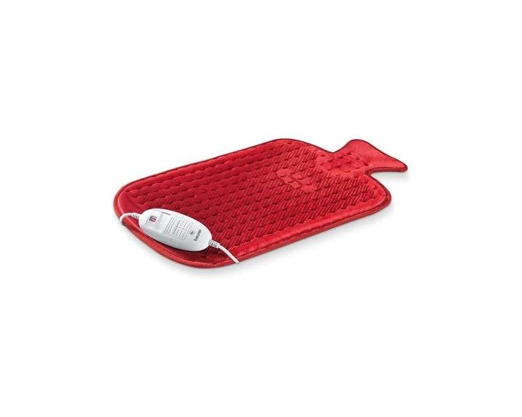 Beurer HK 44 Heating Pad Electric Hot Water Bottle 3 Temperature Settings Quick Heating Red