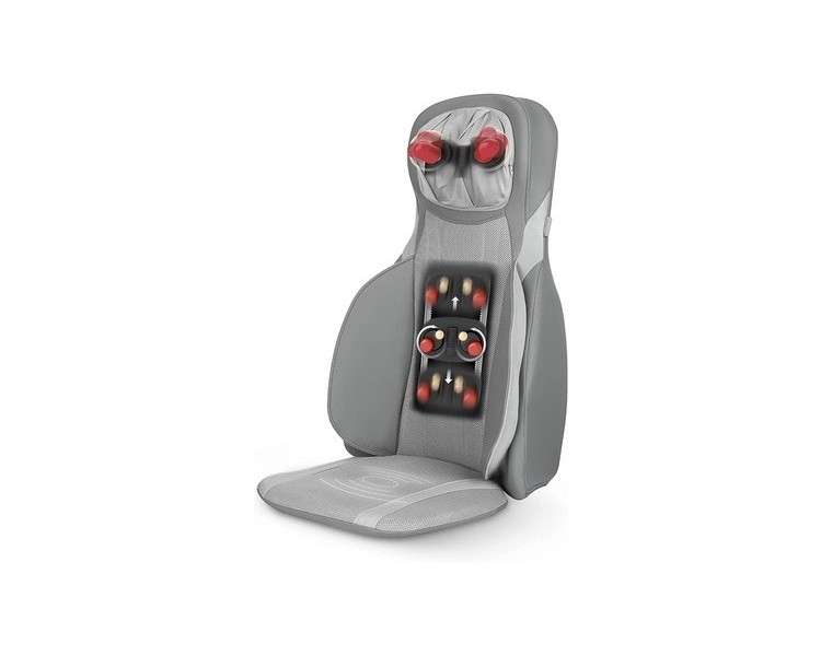 Medisana MC 826 Shiatsu Massage Seat Cushion with Acupressure and Tap Massage Adjustable Neck Massage 3 Intensities Heat Function for the Entire Back and Neck