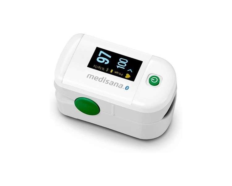 Medisana PM 100 Connect Pulse Oximeter with OLED Display and One-Touch Operation - White