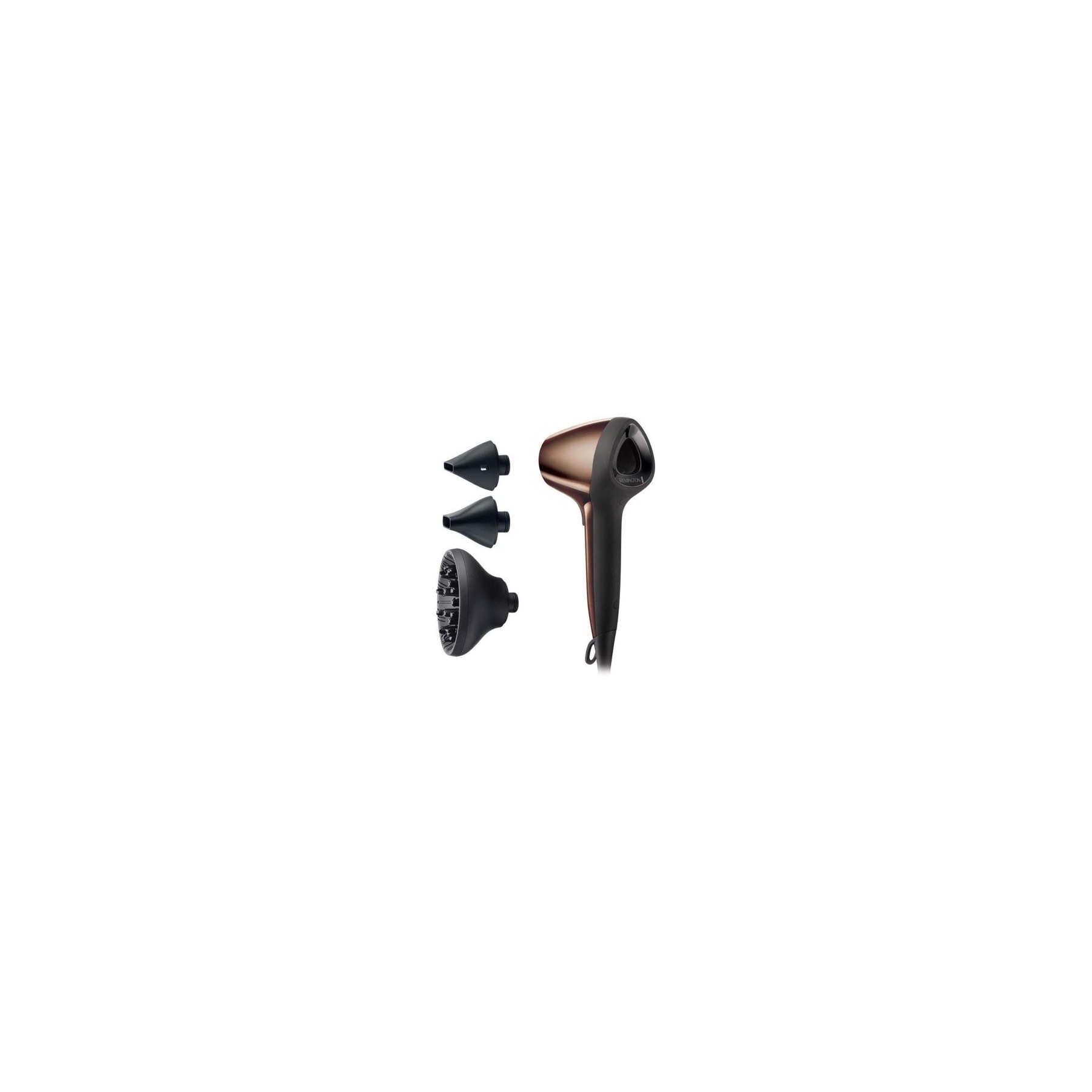 Remington Ionen Air3D Hair Dryer Bronze 3D Airflow Technology 110km/h 3 Heat & 2 Speed Settings 2 Styling Nozzles + Diffuser