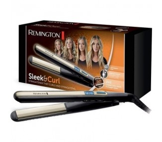 Remington Sleek & Curl Hair Straightener with Rounded Design and Ultra-Tourmaline Ceramic Coating LCD Display 150-230°C