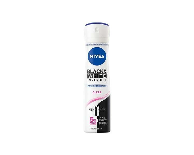 Nivea Black & White Invisible Clear Spray Deodorant 150mL